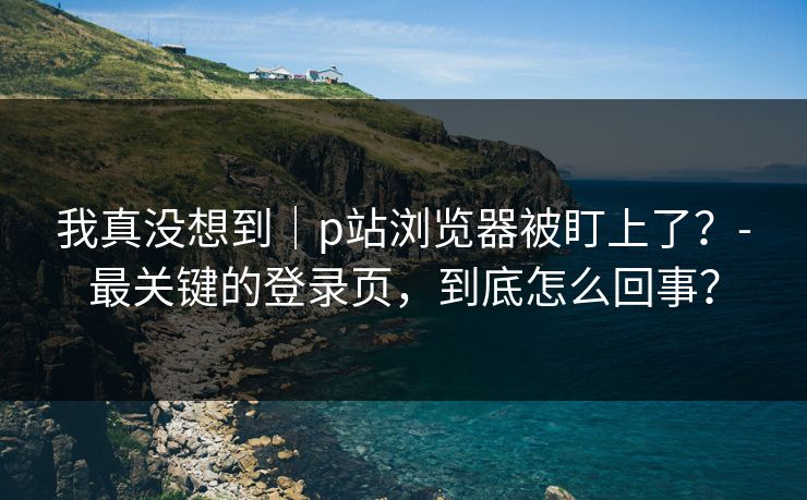 我真没想到|p站浏览器被盯上了?-最关键的登录页,到底怎么回事?