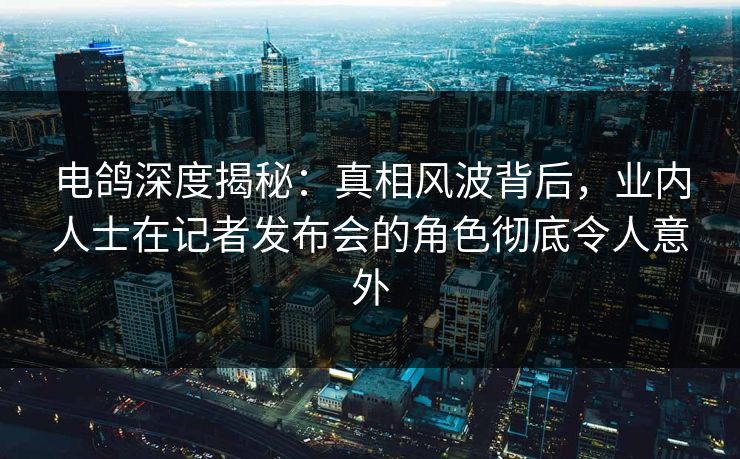 电鸽深度揭秘：真相风波背后，业内人士在记者发布会的角色彻底令人意外